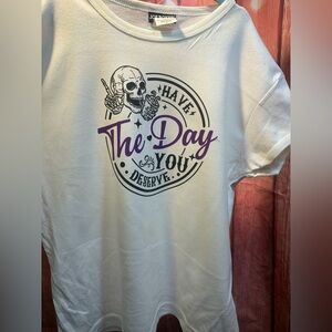 Joe Boxer White Tee with Skull Graphic